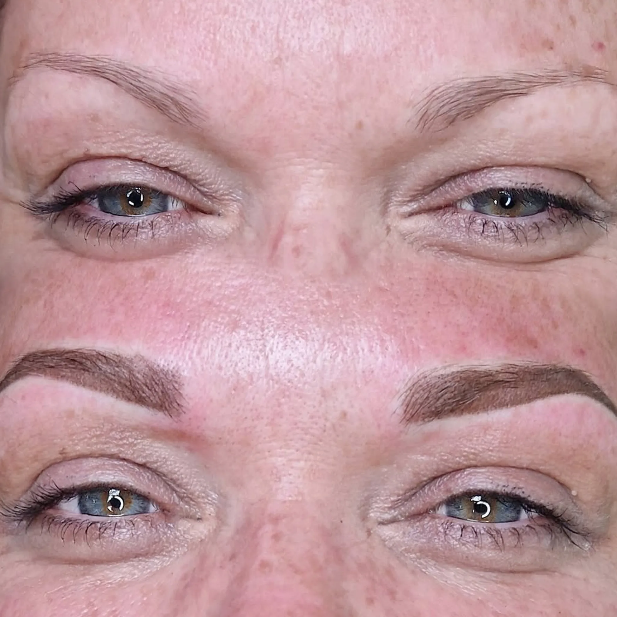 close-up of semi-permanent eyebrow makeup