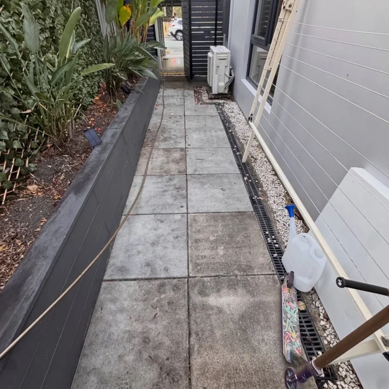 outdoor path being cleaned