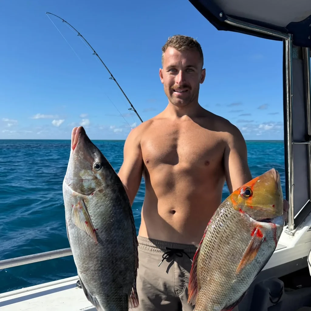 boat fishing near marine reefs